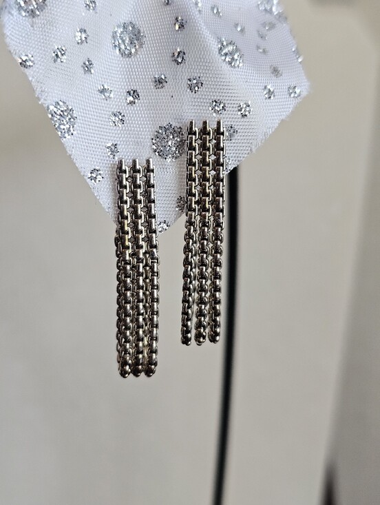 JAI Jewelry - JAI by John Hardy 925 Silver Earrings Triple Box Chain Design